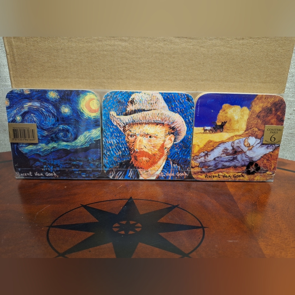 Set of 6 Vincent Van Gogh Coaster Waterproof